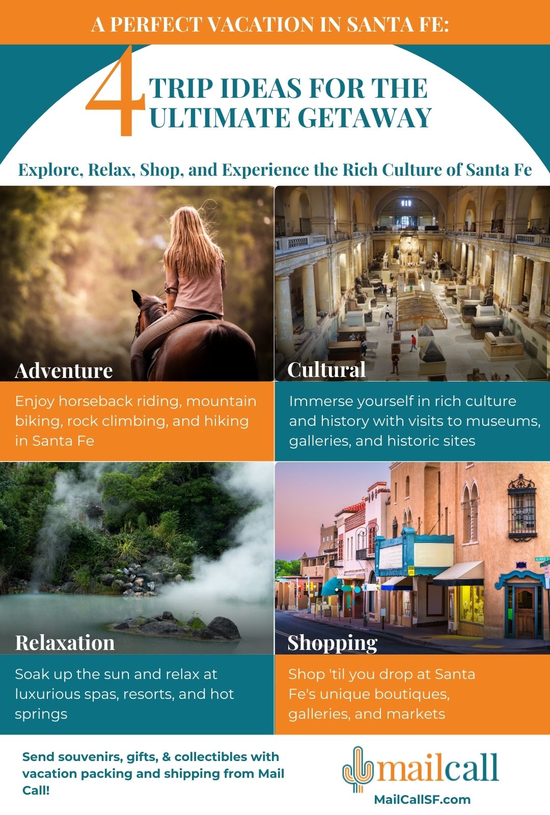 4 Santa Fe Trip Ideas infographic