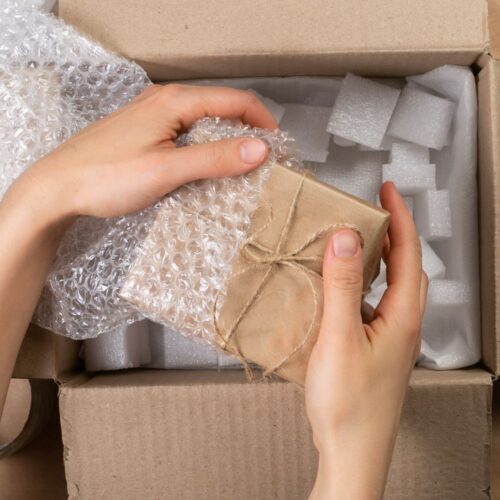 packing a box to ship