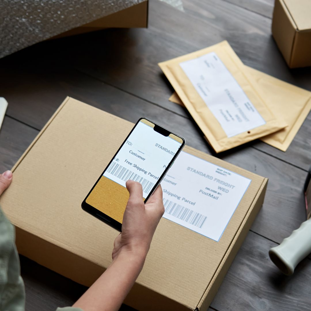 box being scanned