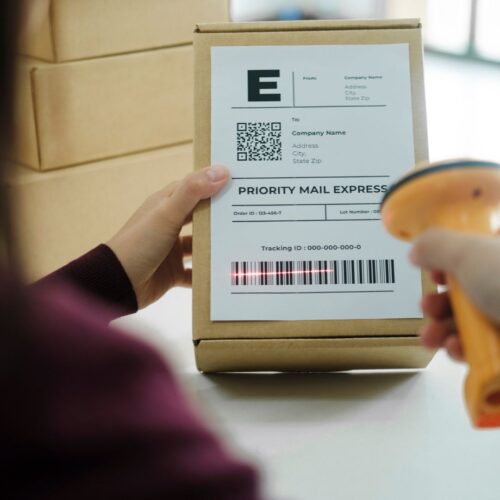 box address being scanned