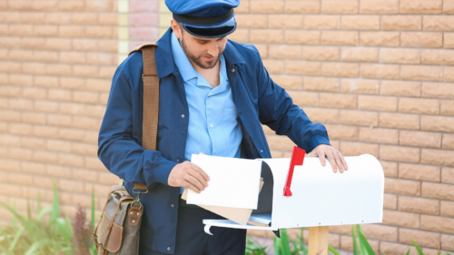 mailman delivering mail