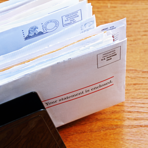 mail on countertop