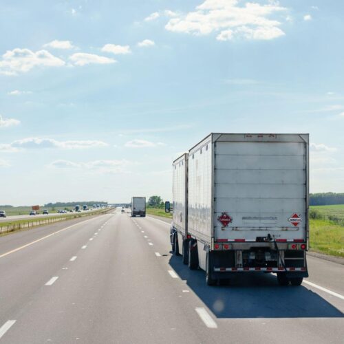 Fed-ex truck on highway