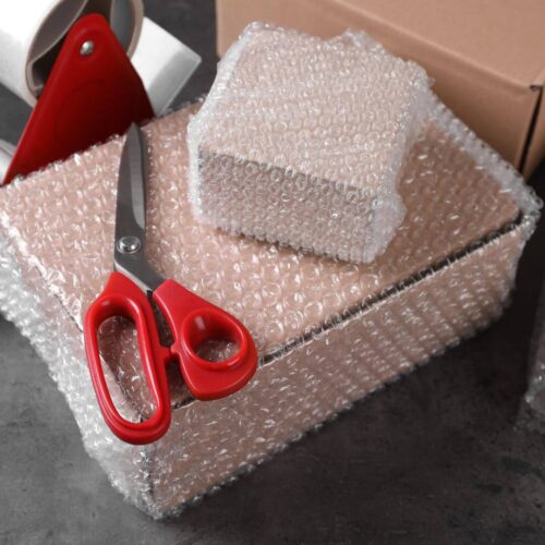 boxes and bubble wrap