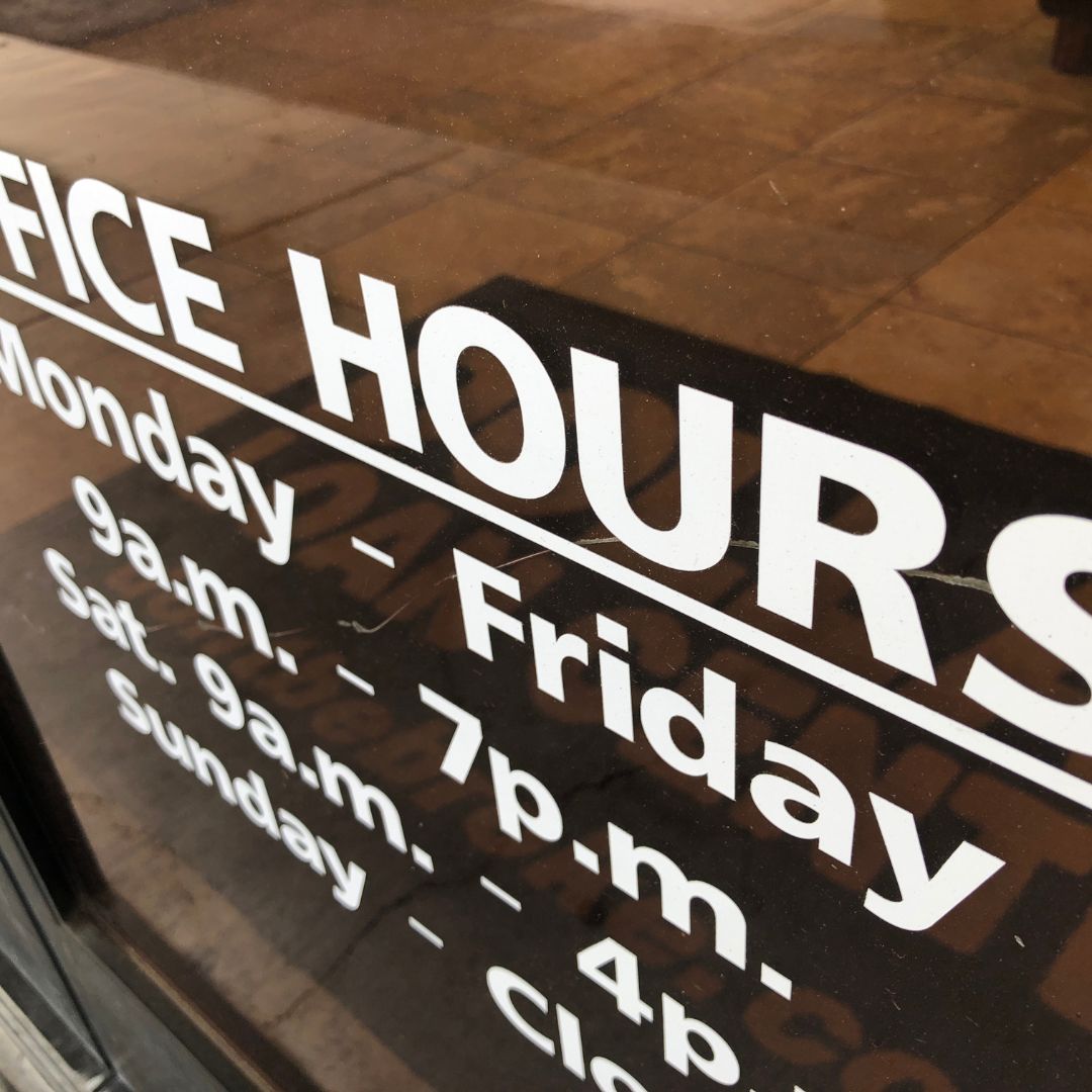 Business hours.