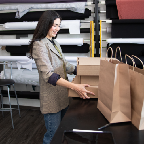woman holding packages