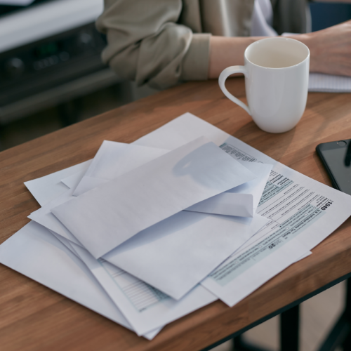 mail sitting on table