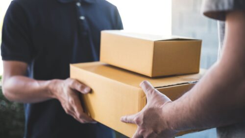 handing over packages