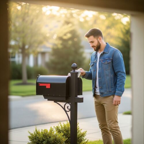 Man checking his mailbox.