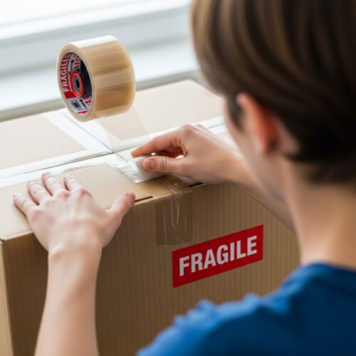 Packing fragile items.