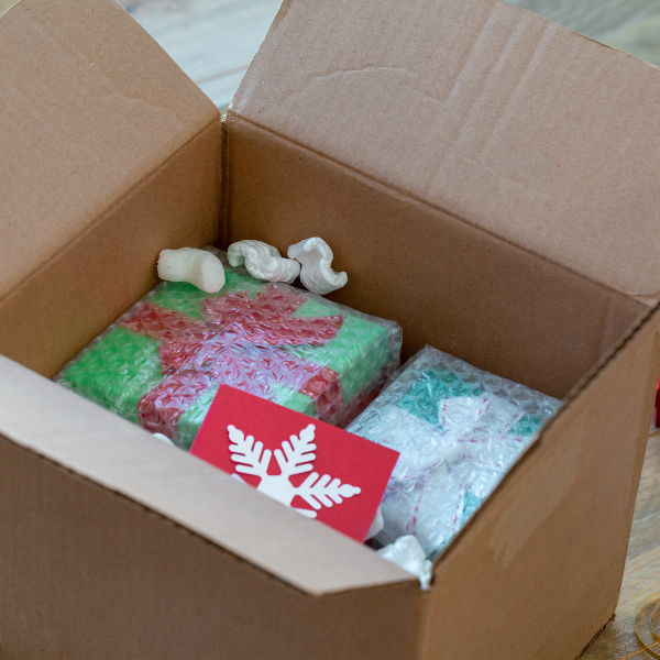 Presents ready to ship in a box