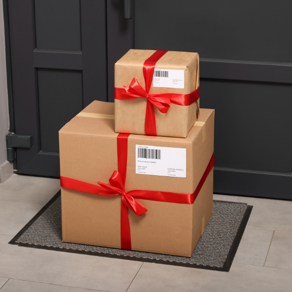 Boxes delivered to a porch